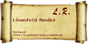 Lövenfeld Renátó névjegykártya